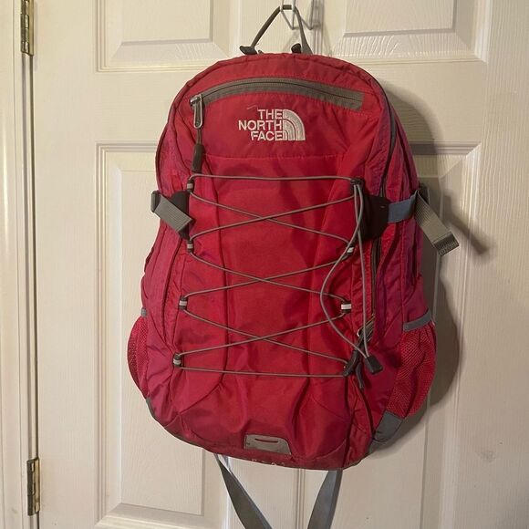 The North Face bright pink and Gray Backpack main image 9
